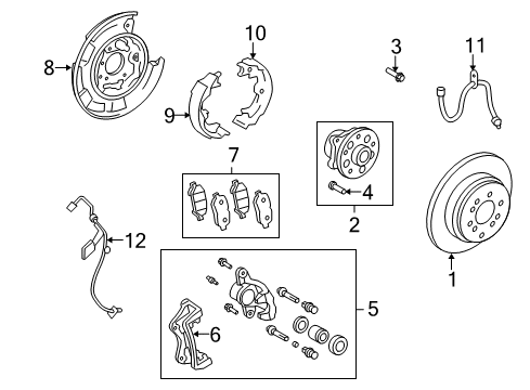 2014 Toyota Venza Brake Components Diagram