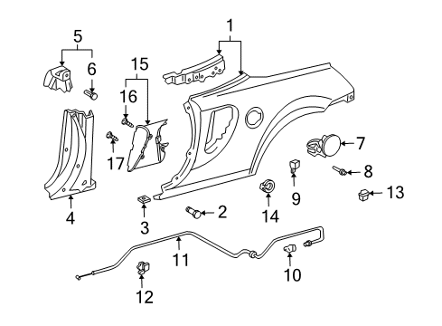 2001 Toyota MR2 Spyder Fuel Door Spring Diagram for 77366-17022