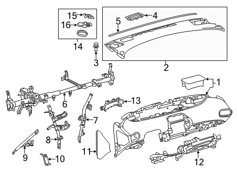 2021 Toyota Prius AWD-e Cluster & Switches, Instrument Panel Diagram