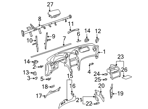 2004 Toyota Celica Instrument Panel Diagram