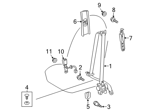 2014 Toyota Venza Front Seat Belts Diagram