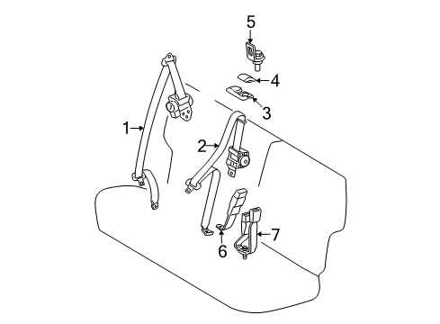 2012 Toyota Matrix Rear Seat Belts Diagram