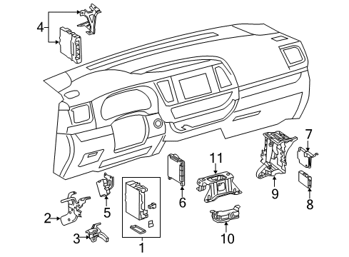 2016 Toyota Highlander Computer, Driver Side Diagram for 89430-0E080
