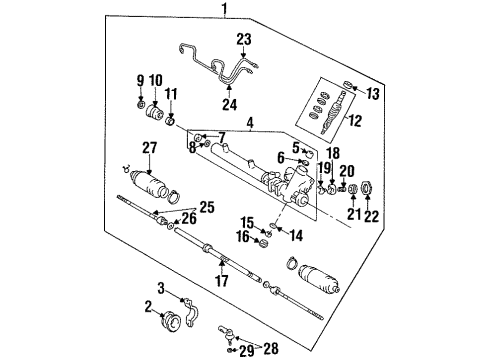 1997 Toyota Paseo Tie Rod Boot Diagram for 45535-16010
