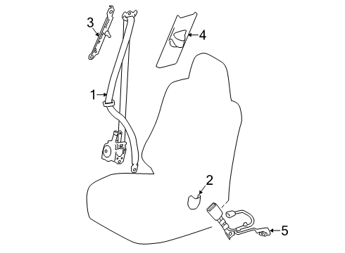 2023 Toyota RAV4 Prime Front Seat Belts Diagram