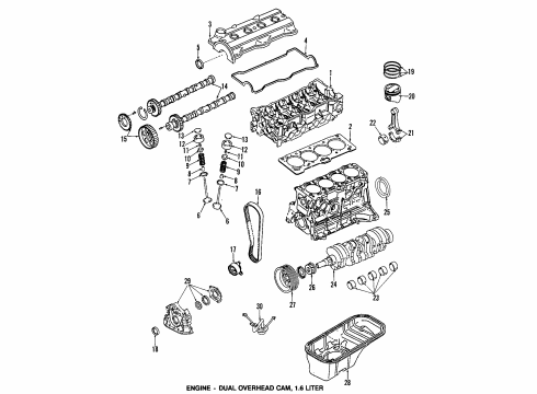 1991 Toyota Celica Engine Parts & Mounts, Timing, Lubrication System Diagram 2 - Thumbnail