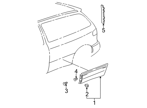 1998 Toyota Sienna Exterior Trim - Side Panel Diagram