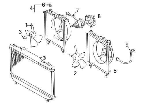 1999 Toyota Camry Cooling System, Radiator, Water Pump, Cooling Fan Diagram 1 - Thumbnail