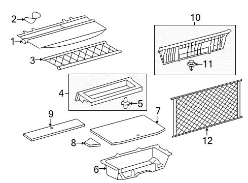 2010 Toyota RAV4 Interior Trim - Rear Body Diagram