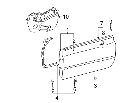 2000 Toyota Solara Door & Components Diagram