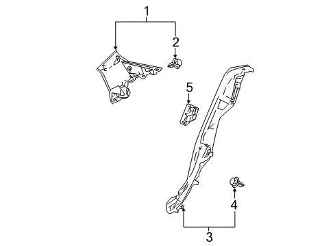 2018 Toyota C-HR Interior Trim - Quarter Panels Diagram