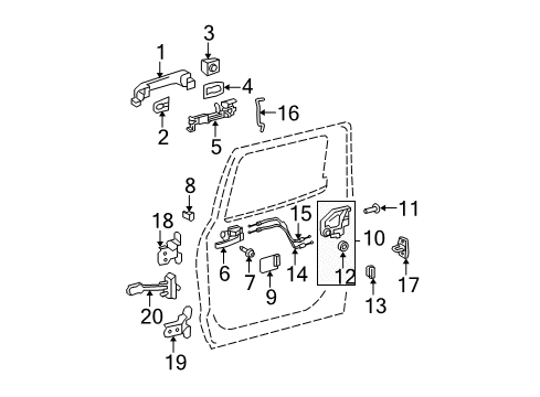 2010 Toyota Tundra Handle, Inside, Silver, Passenger Side Diagram for 69205-0C060