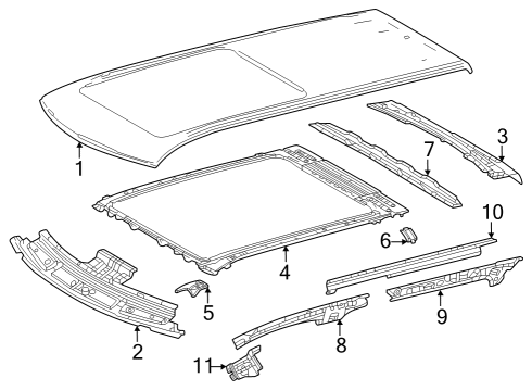 2024 Toyota Sequoia Roof & Components Diagram