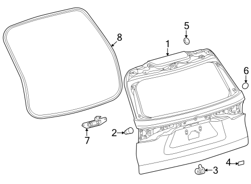 2024 Toyota Grand Highlander Gate & Hardware Diagram