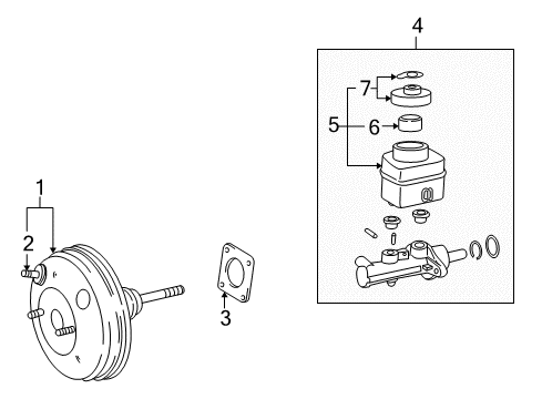 2002 Toyota MR2 Spyder Master Cylinder Diagram for 47201-17291