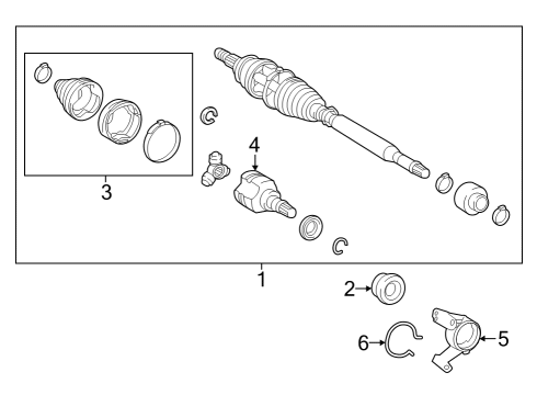 2022 Toyota Corolla Cross Drive Axles - Front Diagram