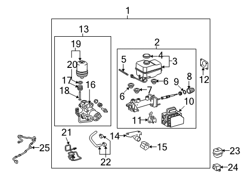 2006 Toyota 4Runner ABS Sensor, Front Passenger Side Diagram for 89542-04020