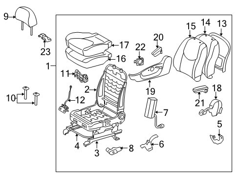 2011 Toyota RAV4 Front Seat Components Diagram 1 - Thumbnail
