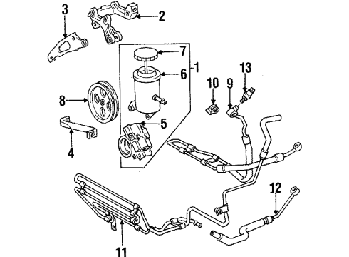 1997 Toyota Supra P/S Pump & Hoses, Steering Gear & Linkage, Speed Sensitive Steering Diagram