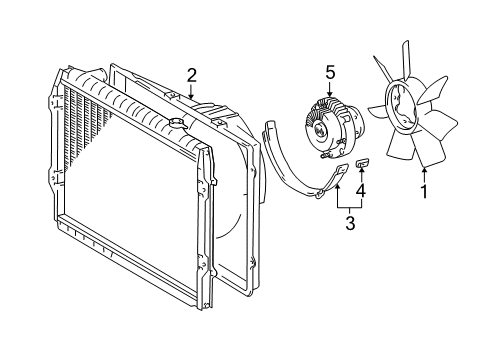 1999 Toyota 4Runner Cooling System, Radiator, Water Pump, Cooling Fan Diagram 1 - Thumbnail