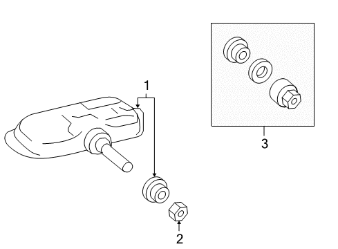 Fitting Kit, Tire Pressure Monitor Or Balancer Valve(Spare) Diagram for 04423-42010