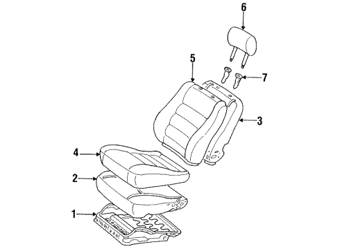1993 Toyota Corolla Front Seat Components Diagram