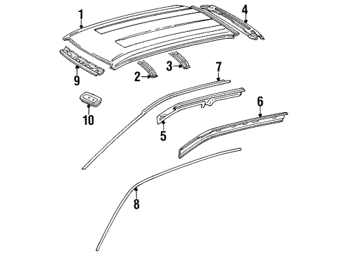 1993 Toyota Corolla Roof & Components Diagram