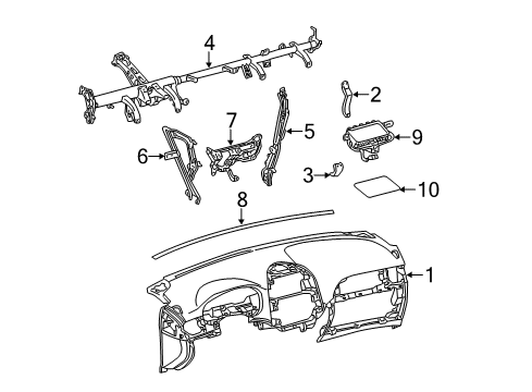 2014 Toyota Sienna Cluster & Switches, Instrument Panel Diagram 1 - Thumbnail