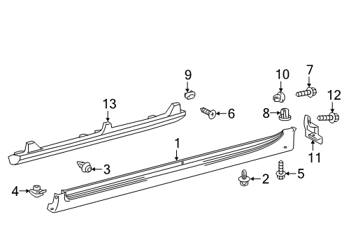 2016 Toyota Camry Exterior Trim - Pillars, Rocker & Floor Diagram