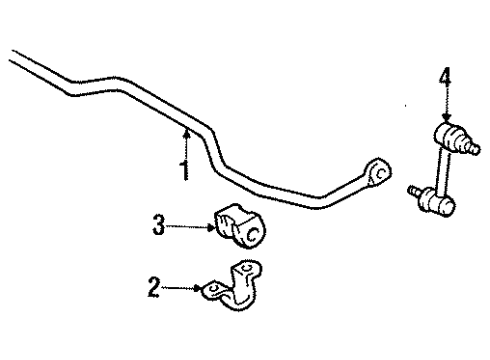 1998 Toyota Celica Rear Suspension Components, Lower Control Arm, Stabilizer Bar Diagram