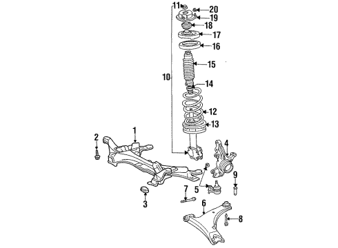 1999 Toyota Celica Control Arm, Lower Driver Side Diagram for 48069-20290