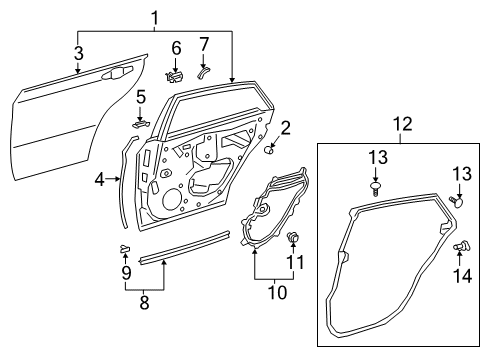 2020 Toyota Avalon Rear Door Diagram