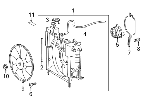 2012 Scion iQ Cooling System, Radiator, Water Pump, Cooling Fan Diagram