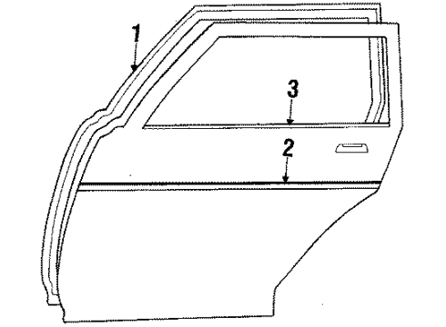 1991 Toyota Camry Weatherstrip, Driver Side Diagram for 67872-32050