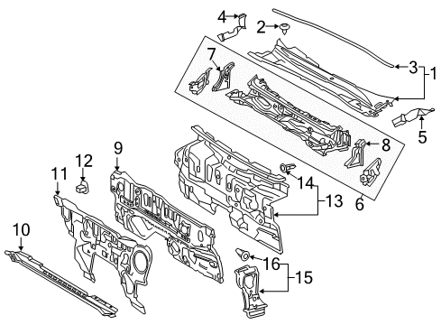 2022 Toyota Camry Cowl Diagram
