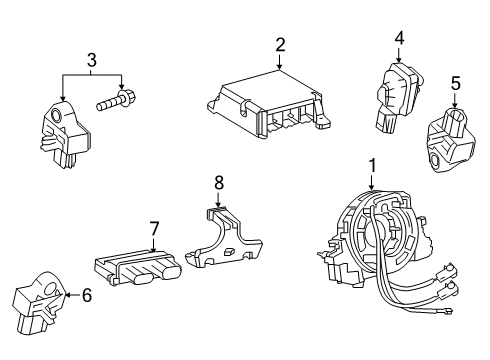 Sensor, Floor Side Air Bag, Passenger Side Diagram for 89831-42060