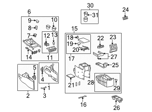 2009 Toyota Highlander Console Diagram