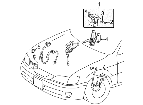1997 Toyota Camry ABS Components Diagram