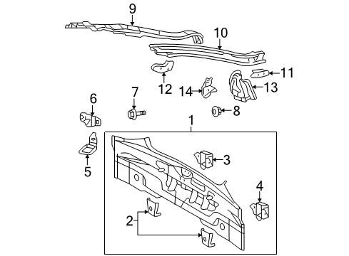 2009 Scion tC Rear Body Diagram