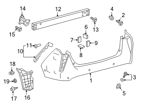 2017 Toyota Prius Rear Bumper Diagram