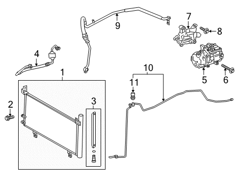 2017 Toyota Camry A/C Condenser, Compressor & Lines Diagram 2 - Thumbnail
