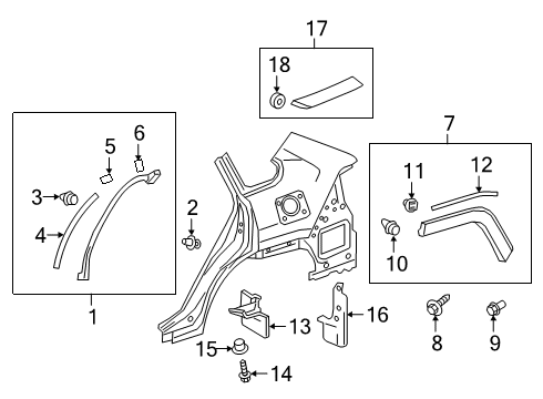 2023 Toyota RAV4 Prime Exterior Trim - Quarter Panel Diagram