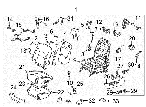 2009 Toyota Land Cruiser Seat Back Cover, Beige, Driver Side Diagram for 71074-60A02-E2