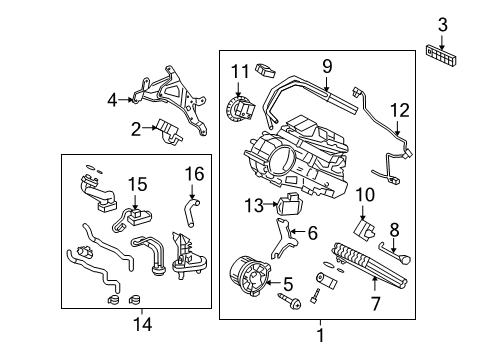 Evaporator Sub-Assembly (Rear) Diagram for 88501-48370