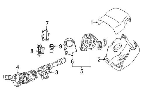 2022 Toyota Tacoma Shroud, Switches & Levers Diagram
