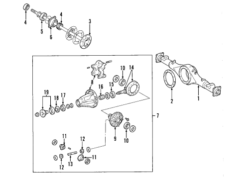 2005 Toyota Sequoia Rear Axle, Differential, Propeller Shaft Diagram