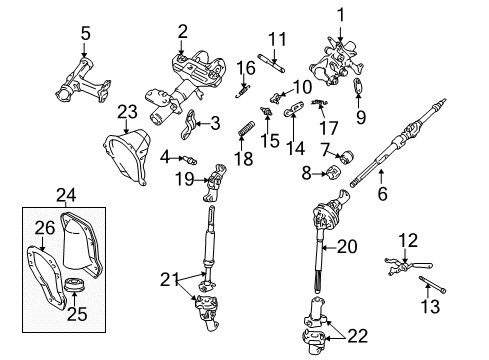 1995 Toyota Tacoma Steering Column, Steering Wheel & Trim Diagram 3 - Thumbnail