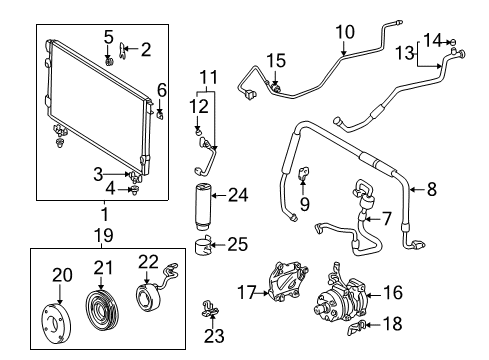 2005 Toyota Tundra A/C Condenser, Compressor & Lines Diagram