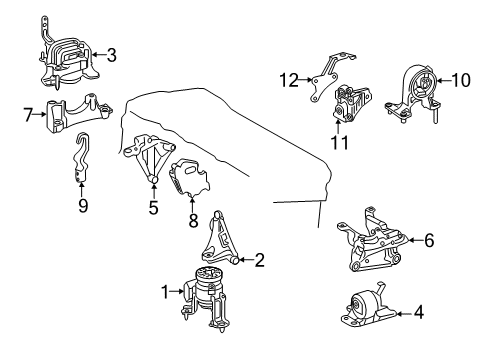 2021 Toyota RAV4 Engine & Trans Mounting Diagram
