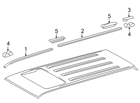 2022 Toyota 4Runner Exterior Trim - Roof Diagram 1 - Thumbnail